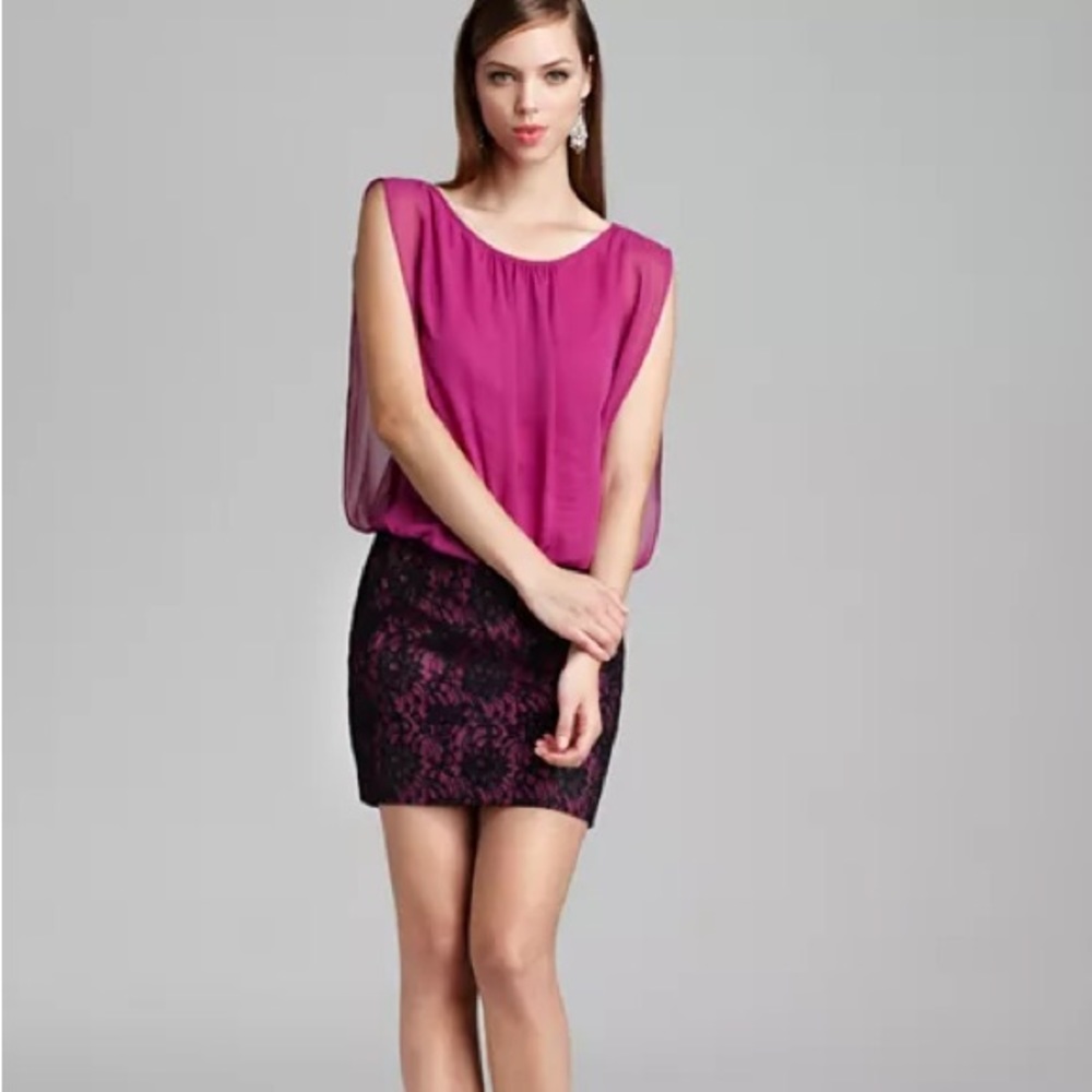 Aidan Mattox Chiffon Blouson Dress - Picture 6 of 6
